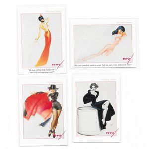 (4) 1994 George Petty Pin-Up Girls Brunette Trading Card Lot Beauty Art